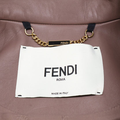 FENDI Fendi Excellent Condition/Domestic Authorized/21AW FF8817AHL2 Lamb Leather-Trimmed Wool Felt Chester Coat