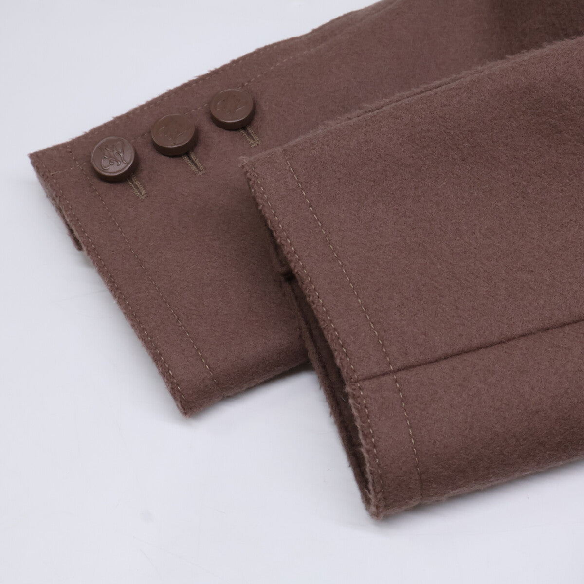 FENDI Fendi Excellent Condition/Domestic Authorized/21AW FF8817AHL2 Lamb Leather-Trimmed Wool Felt Chester Coat