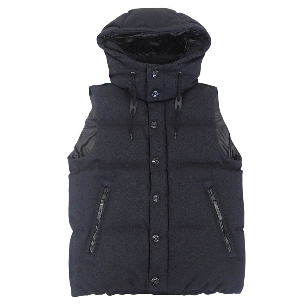 nano universe nano universe herringbone hooded down vest men's navy S NUC82DWW006TS vest