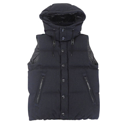 nano universe nano universe herringbone hooded down vest men's navy S NUC82DWW006TS vest