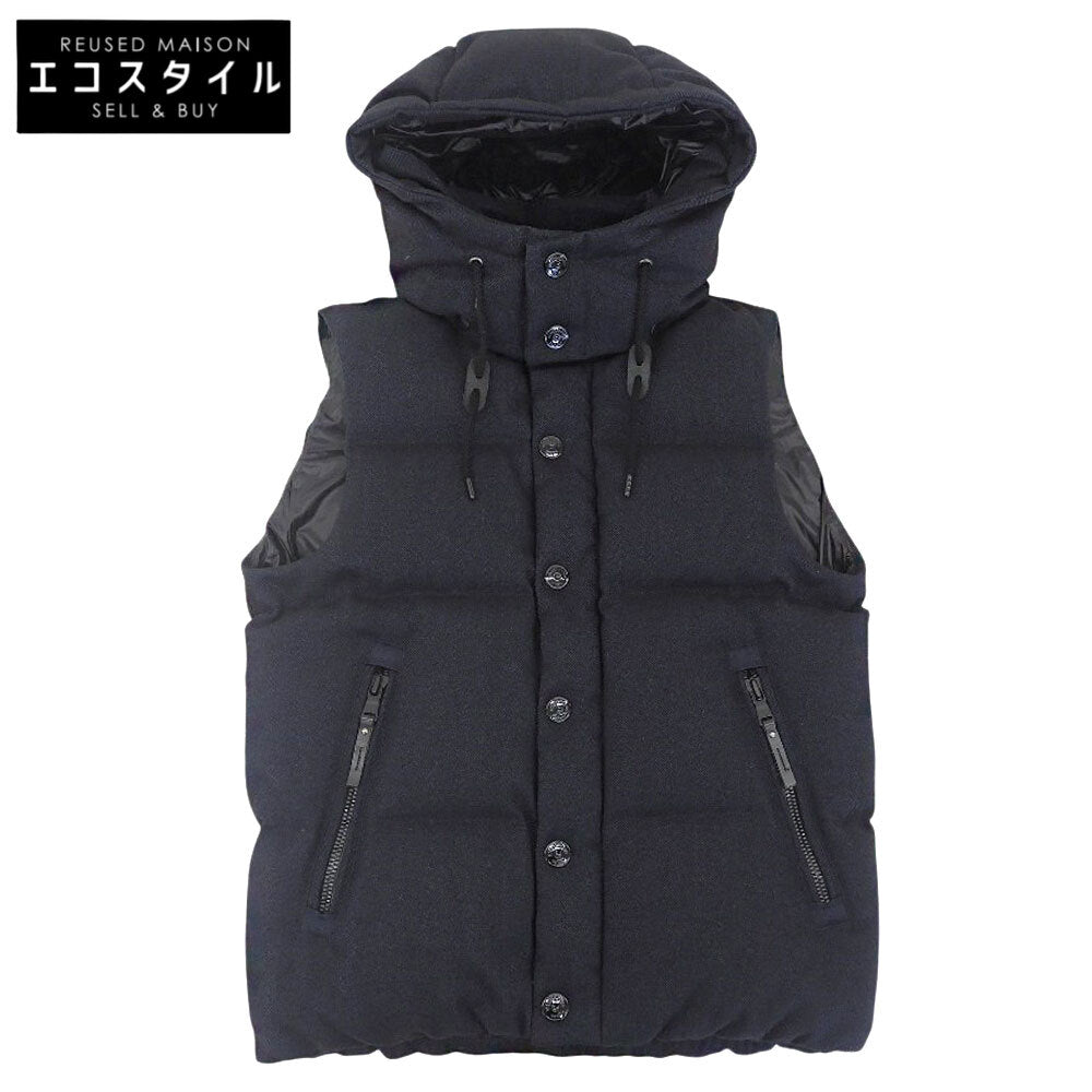 nano universe nano universe herringbone hooded down vest men's navy S NUC82DWW006TS vest
