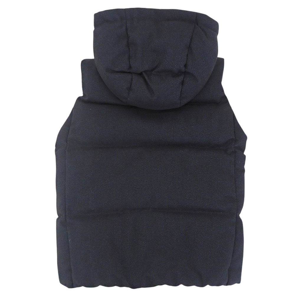 nano universe nano universe herringbone hooded down vest men's navy S NUC82DWW006TS vest