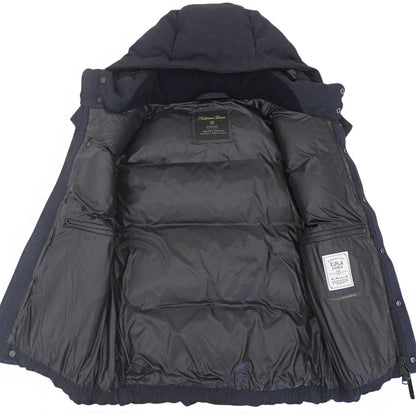 nano universe nano universe herringbone hooded down vest men's navy S NUC82DWW006TS vest