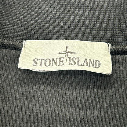 STONE ISLAND Black Cotton Compass Patch Half-Zip Sweatshirt Pullover Top