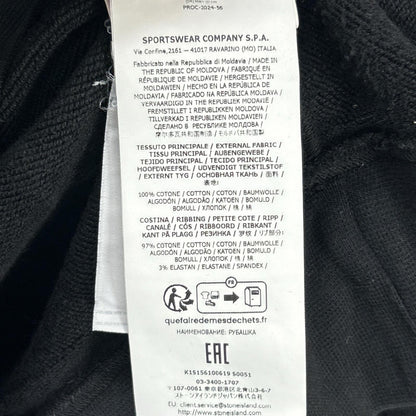 STONE ISLAND Black Cotton Compass Patch Half-Zip Sweatshirt Pullover Top