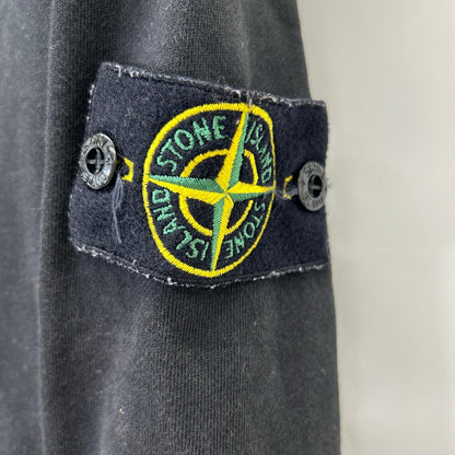 STONE ISLAND Black Cotton Compass Patch Half-Zip Sweatshirt Pullover Top