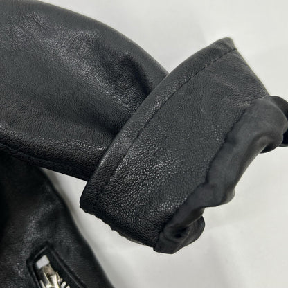 3191052 Black Lamb Leather Wappen Jacket S Men's