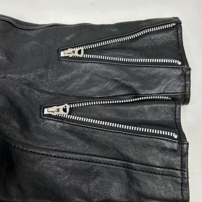 3191052 Black Lamb Leather Wappen Jacket S Men's