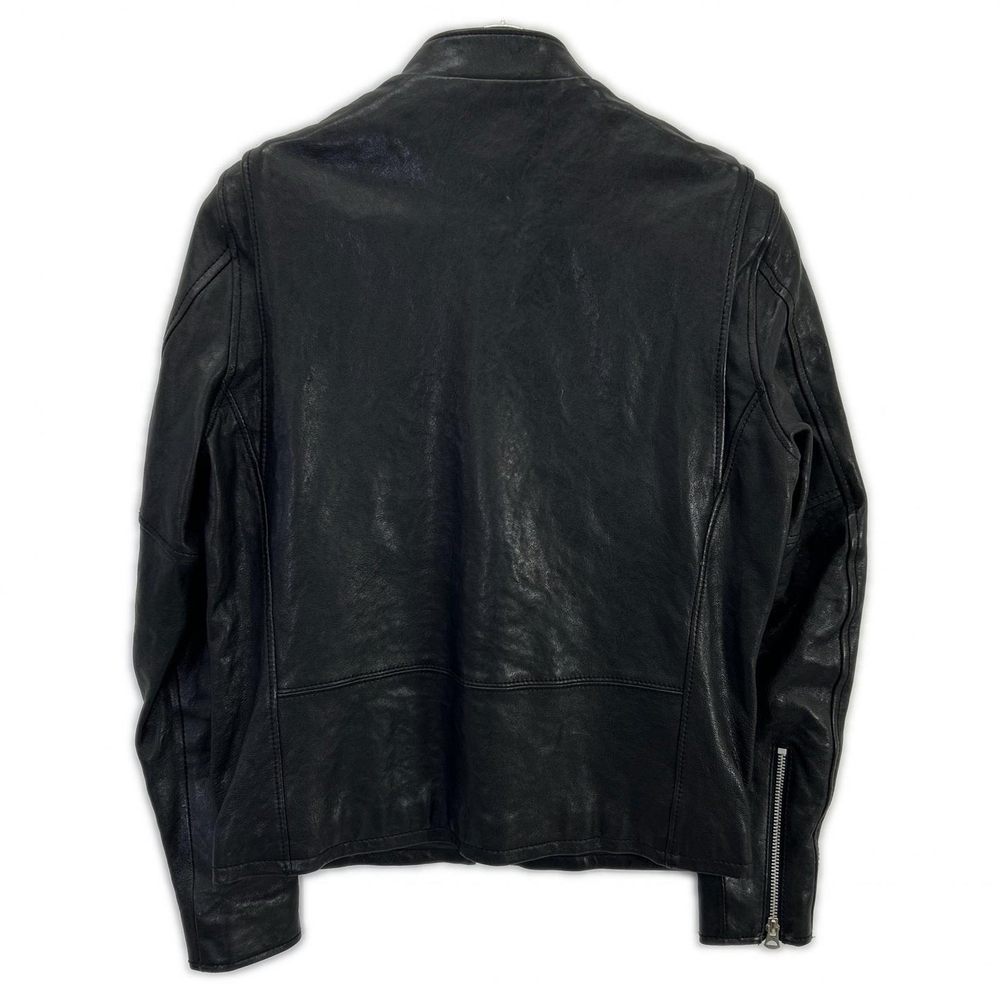 3191052 Black Lamb Leather Wappen Jacket S Men's