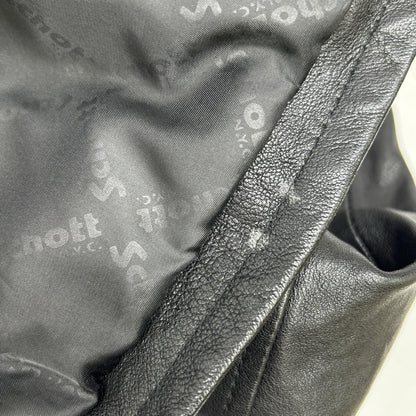 3191052 Black Lamb Leather Wappen Jacket S Men's