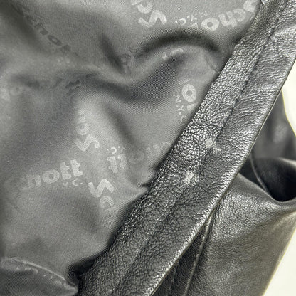 3191052 Black Lamb Leather Wappen Jacket S Men's