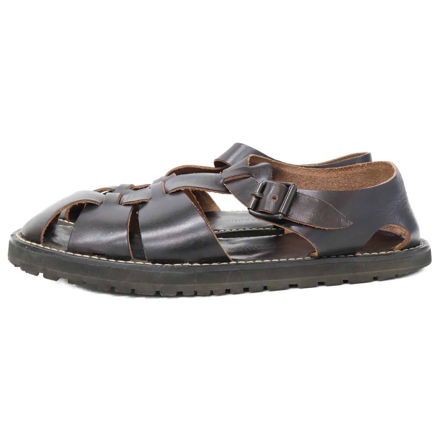 Black Vibram Sole Leather Ghillie Sandals Shoes 27 Men's