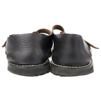 Black Vibram Sole Leather Ghillie Sandals Shoes 27 Men's