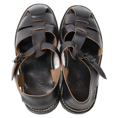 Black Vibram Sole Leather Ghillie Sandals Shoes 27 Men's