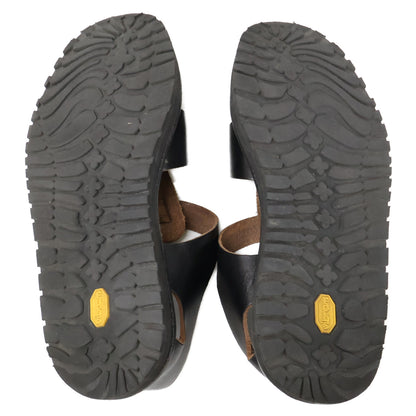 Black Vibram Sole Leather Ghillie Sandals Shoes 27 Men's