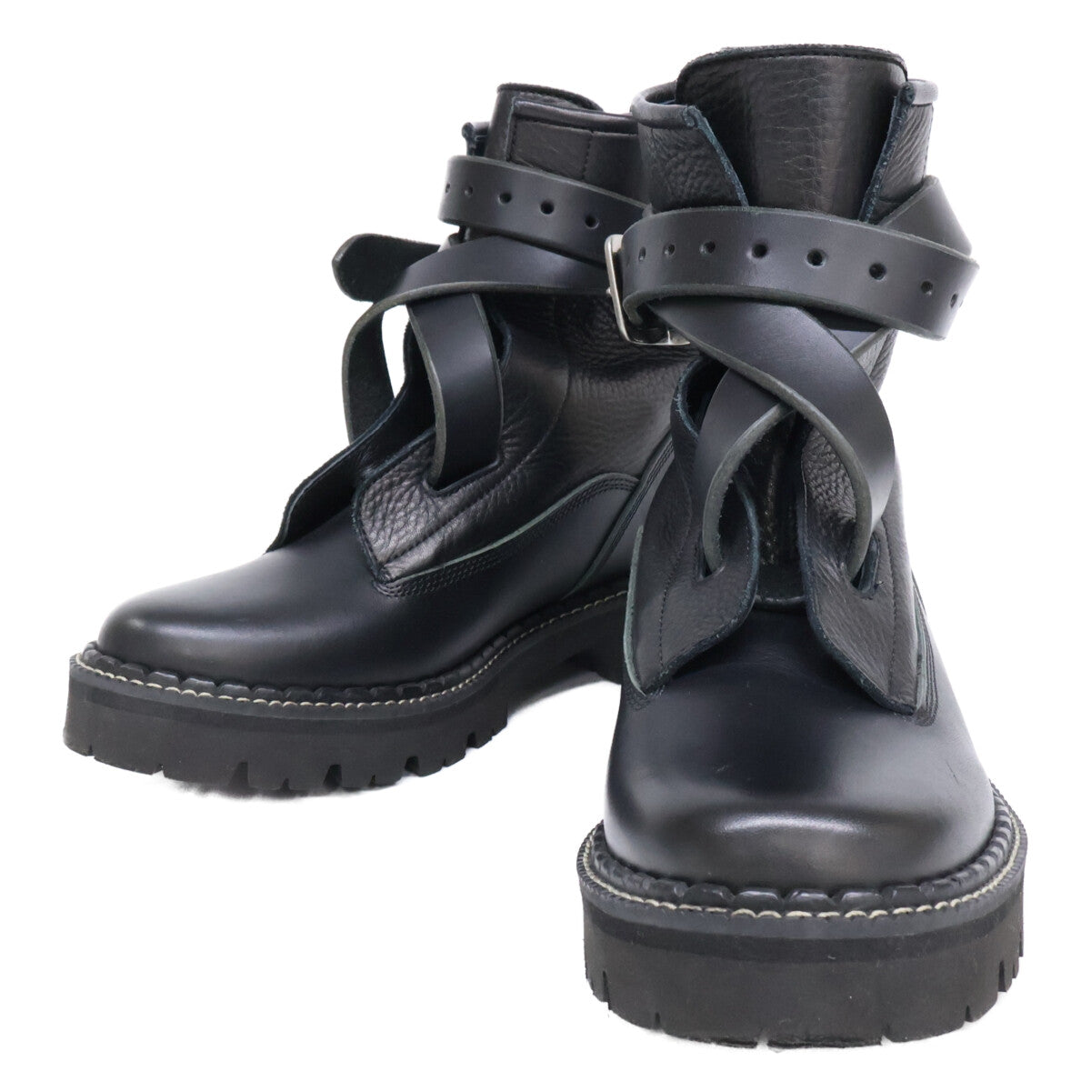 Y's ワイズ 20AW YR-E04-704 COMBI LEATHER BELT BOOTS コンビ レザー ベルト ブーツ/ シューズ
