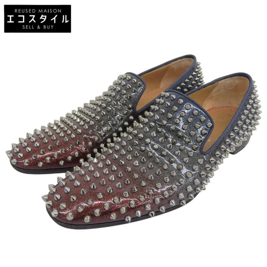 Christian Louboutin 克里斯提·鲁布托 彩色漆皮 Dandeline 铆钉乐福鞋 男士 蓝色×红色 42 码 鞋子