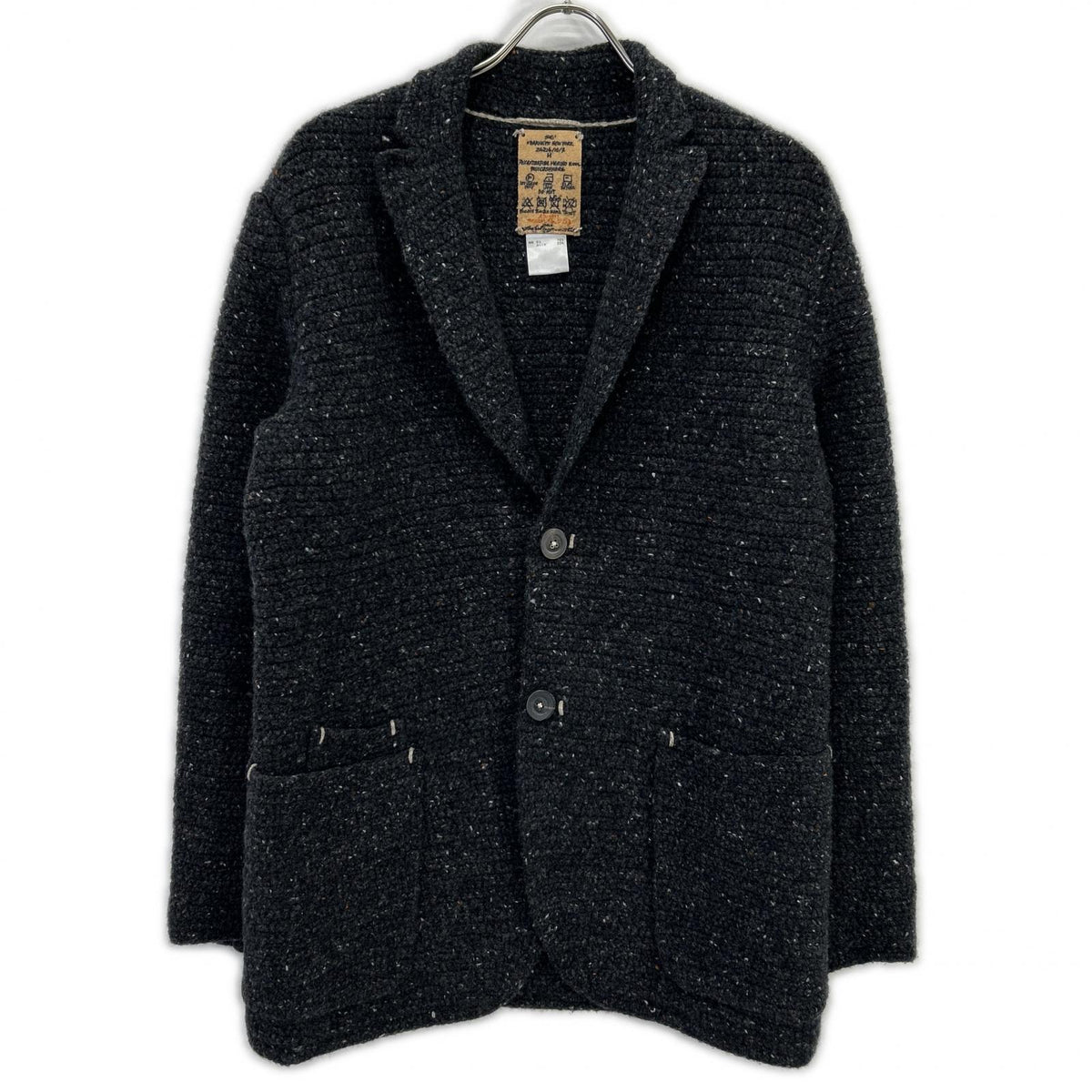 BARNEYSNEWYORK バーニーズニューヨーク 24214/10/3 グレー カシミヤ×エクストラファインメリノウール ハンドニットボタンジャケット ジャケット