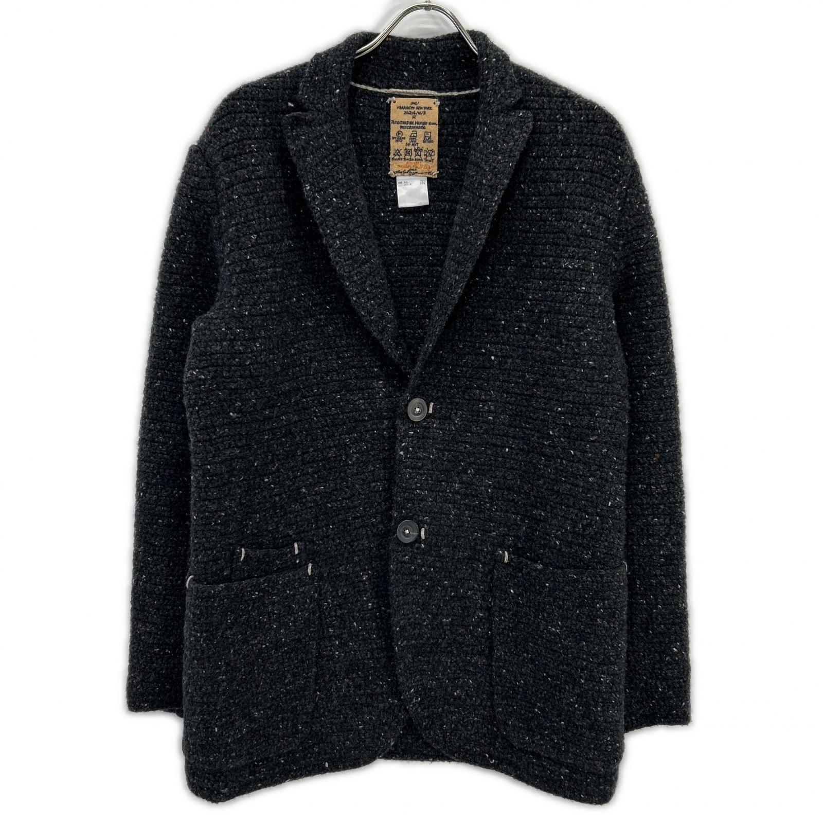 BARNEYS NEWYORK バーニーズニューヨーク 24214/10/3 グレー カシミヤ×エクストラファインメリノウール ハンドニットボタンジャケット ジャケット