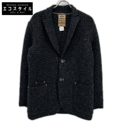 BARNEYSNEWYORK バーニーズニューヨーク 24214/10/3 グレー カシミヤ×エクストラファインメリノウール ハンドニットボタンジャケット ジャケット