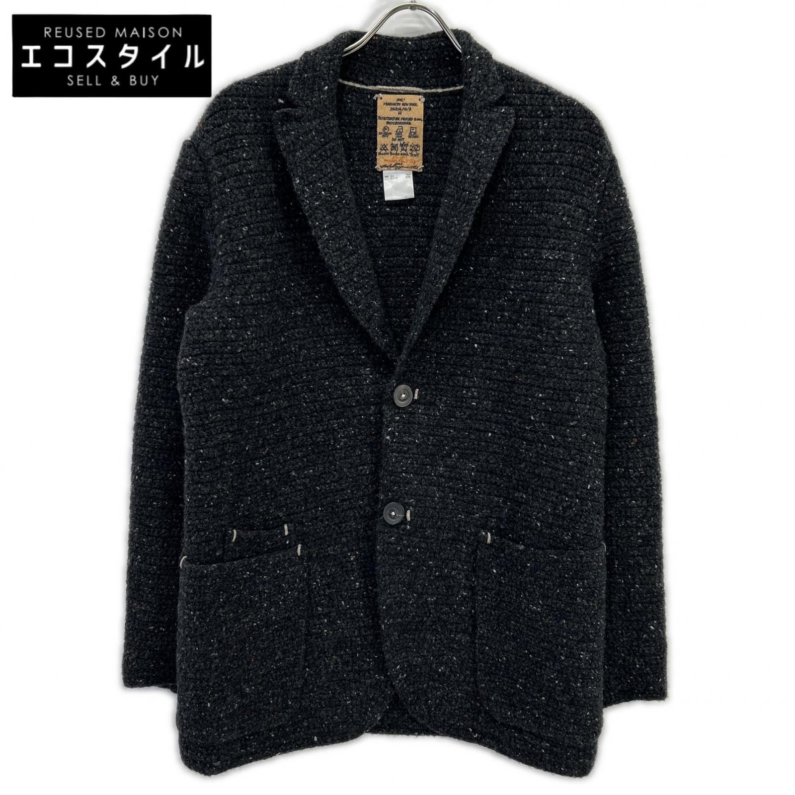 BARNEYS NEWYORK バーニーズニューヨーク 24214/10/3 グレー カシミヤ×エクストラファインメリノウール ハンドニットボタンジャケット ジャケット
