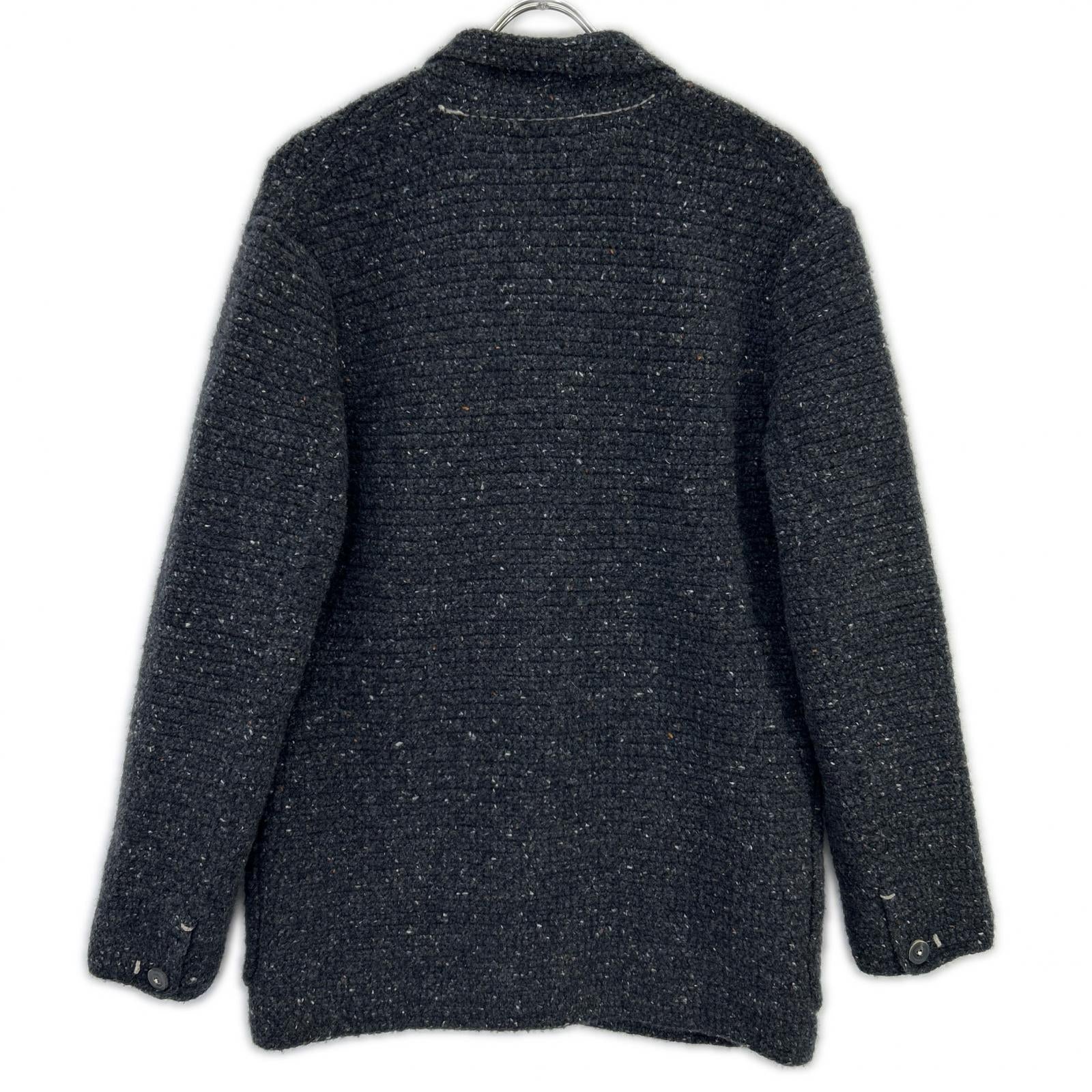 BARNEYS NEWYORK バーニーズニューヨーク 24214/10/3 グレー カシミヤ×エクストラファインメリノウール ハンドニットボタンジャケット ジャケット