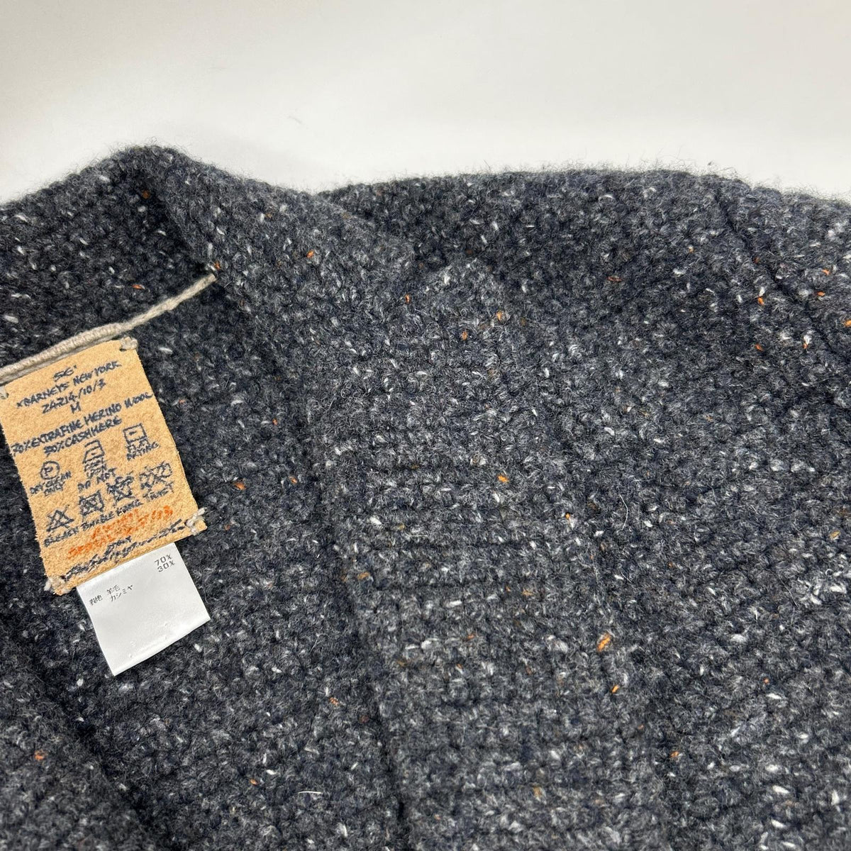 BARNEYSNEWYORK バーニーズニューヨーク 24214/10/3 グレー カシミヤ×エクストラファインメリノウール ハンドニットボタンジャケット ジャケット