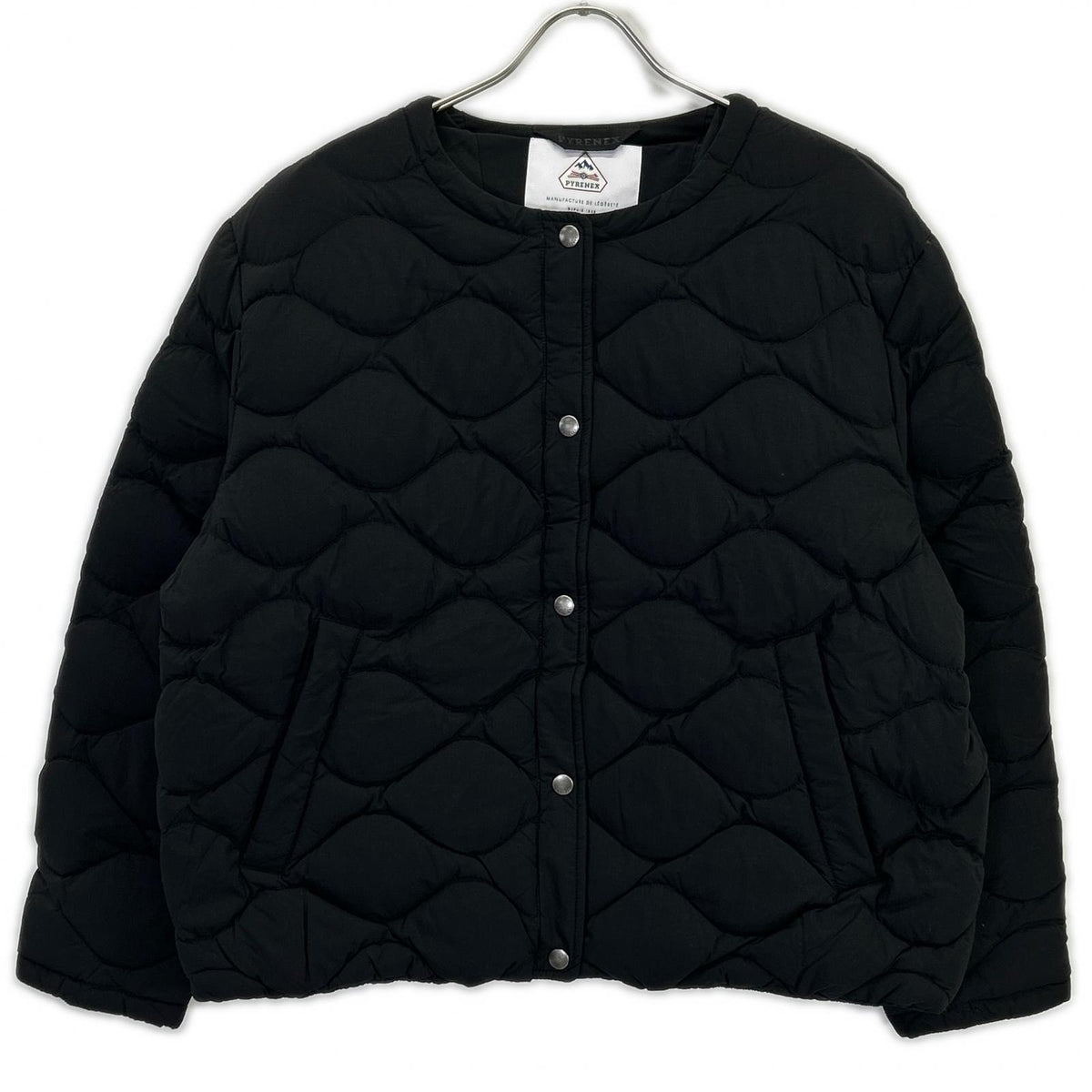 PYRENEX ピレネックス HWY012 ブラック NACRE ノクル ノーカラーキルティングダウンジャケット ジャケット