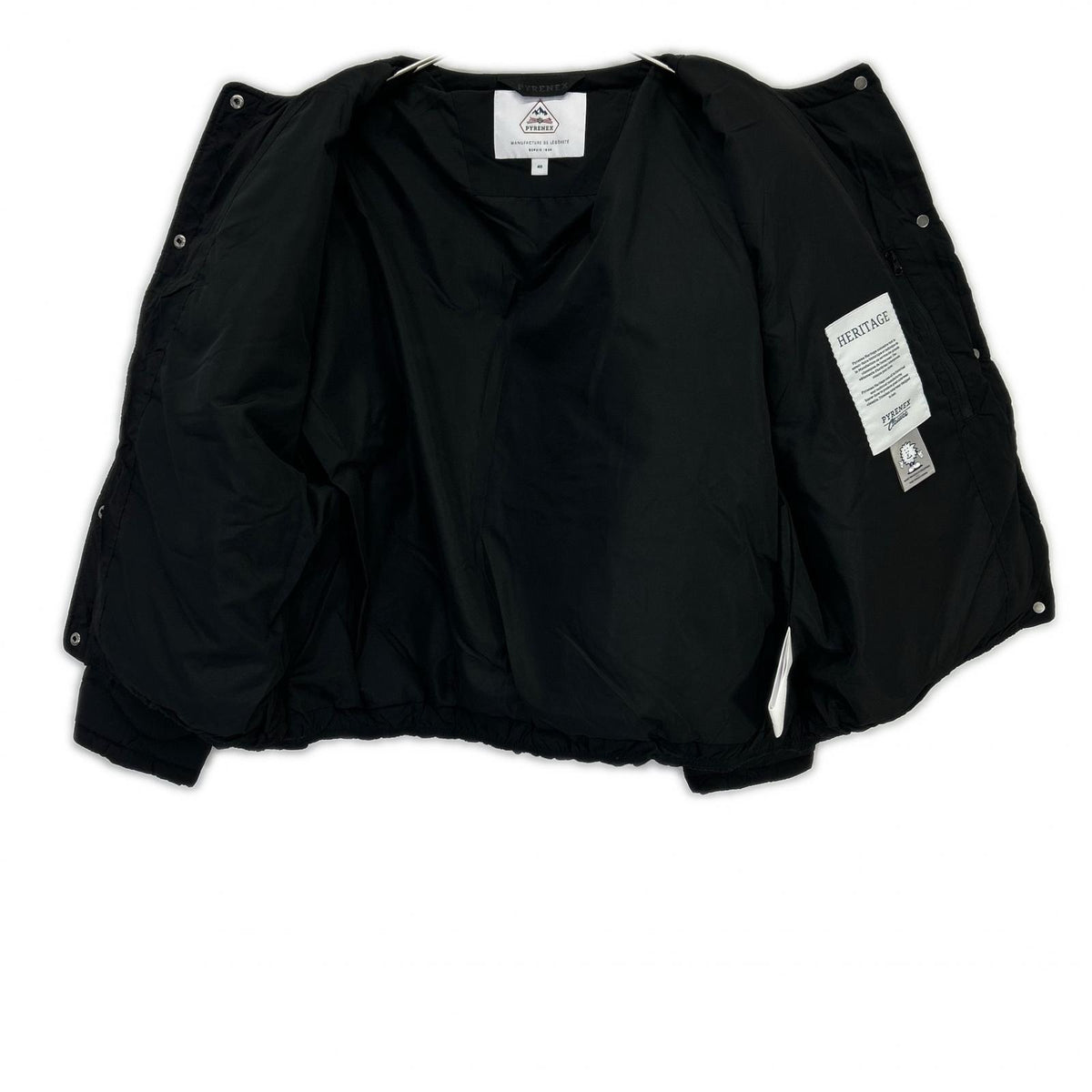 PYRENEX ピレネックス HWY012 ブラック NACRE ノクル ノーカラーキルティングダウンジャケット ジャケット
