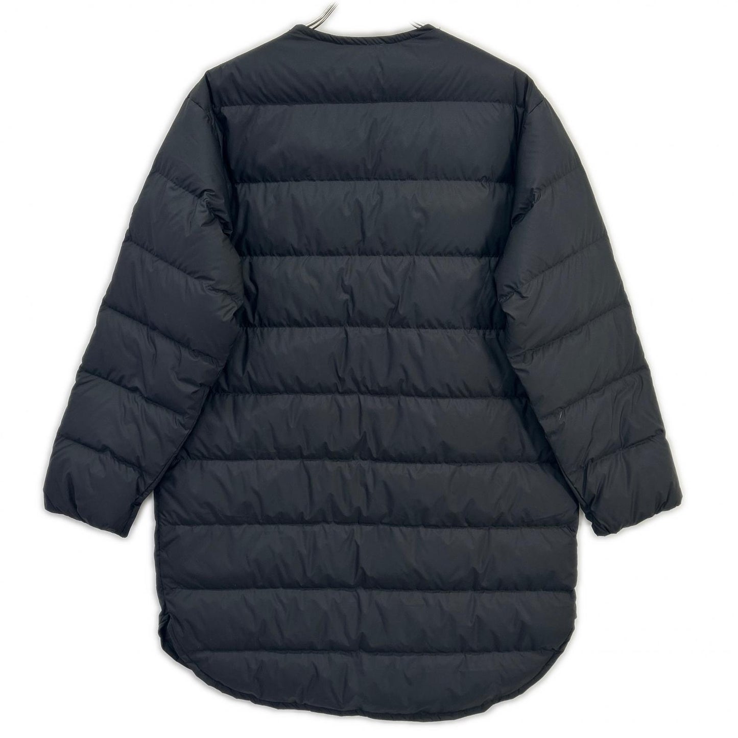 OR-A0221 BLACK Collarless Quilted Down Coat 1 Ladies