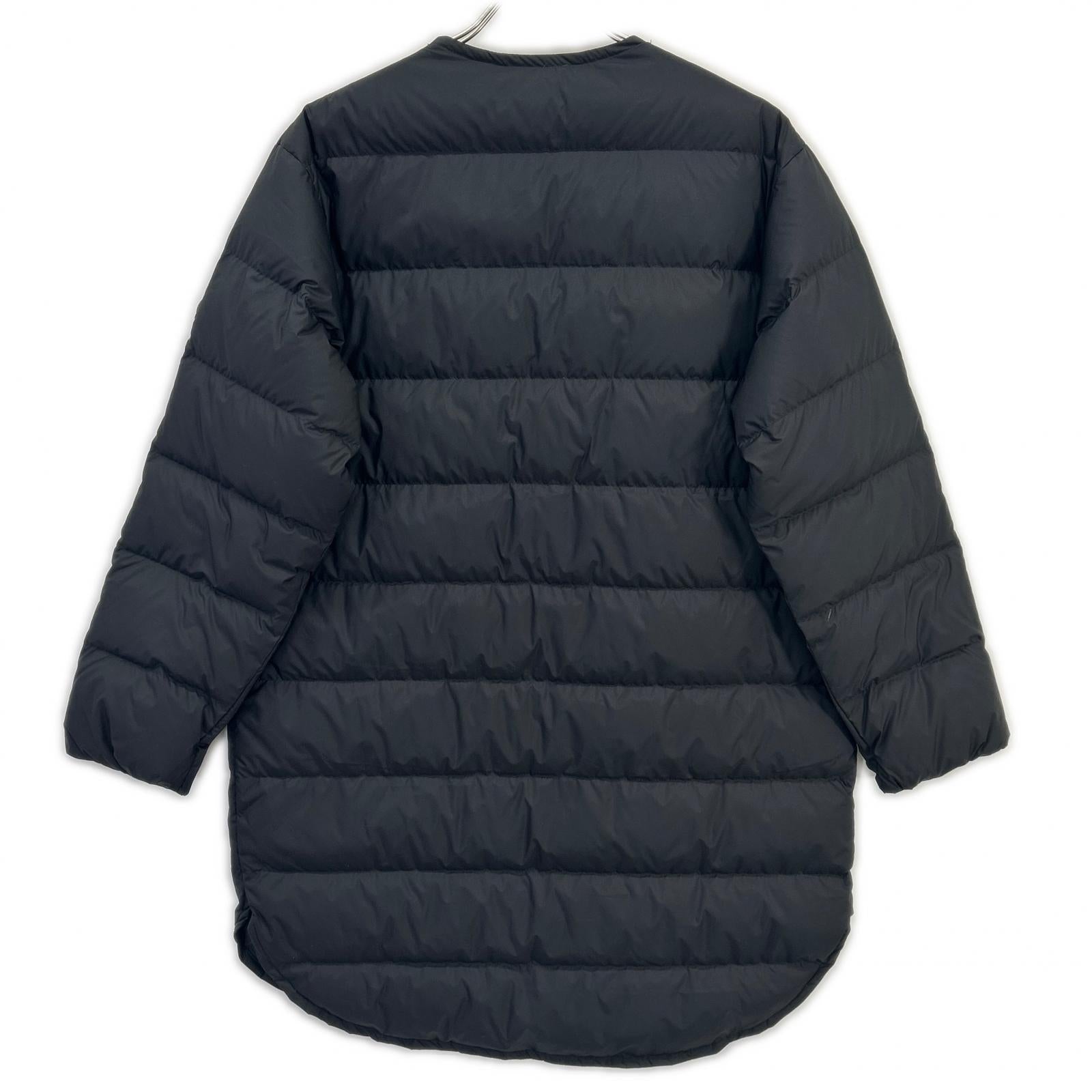 OR-A0221 BLACK Collarless Quilted Down Coat 1 Ladies