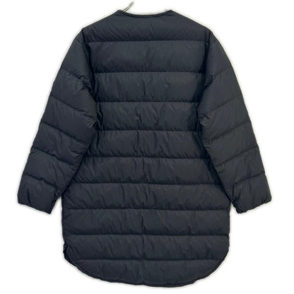 OR-A0221 BLACK Collarless Quilted Down Coat 1 Ladies