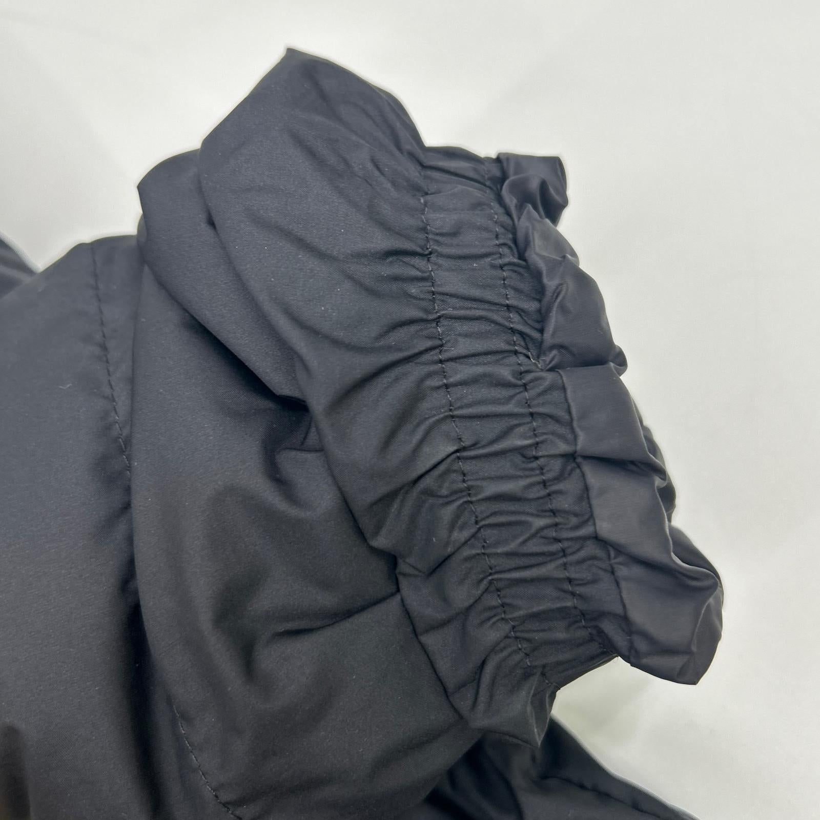 OR-A0221 BLACK Collarless Quilted Down Coat 1 Ladies