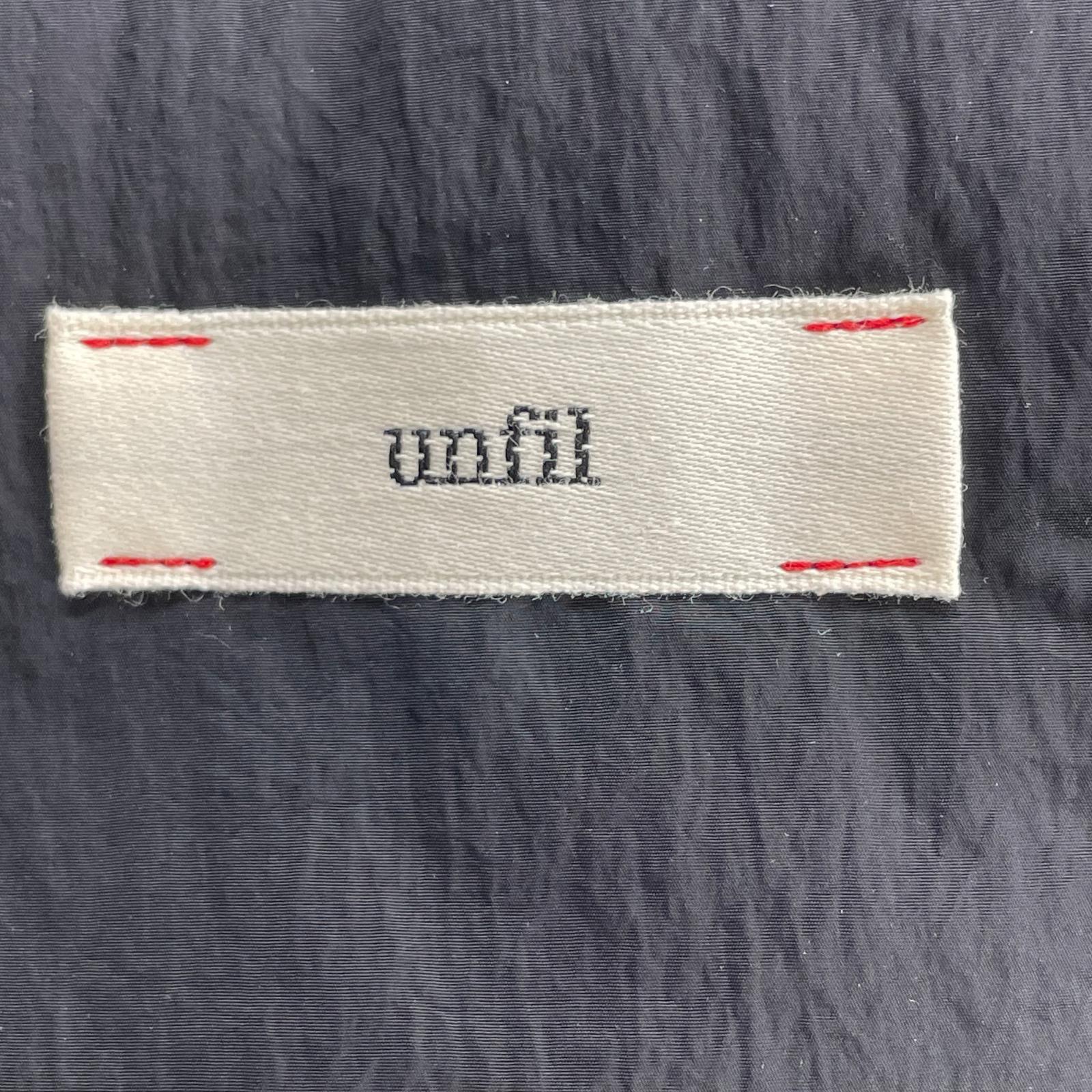unfil アンフィル チャコール ウール100 ピンストライプ ダブルブレスト コート コート