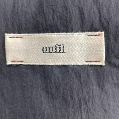 unfil アンフィル チャコール ウール100 ピンストライプ ダブルブレスト コート コート