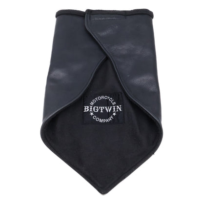Logo-Patch Leather Neck Warmer Scarf for Men