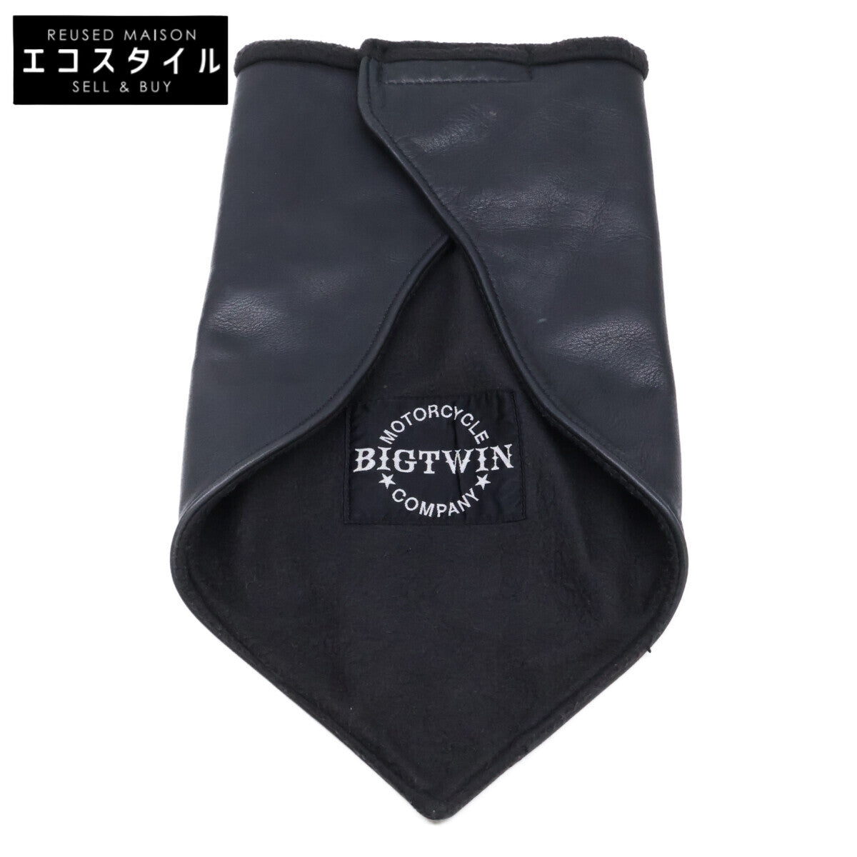 Logo-Patch Leather Neck Warmer Scarf for Men