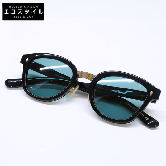 【美品】NEWOLD EX BK ニューオールドイーエックス コンビ ボストンシェイプ サングラス 49□21