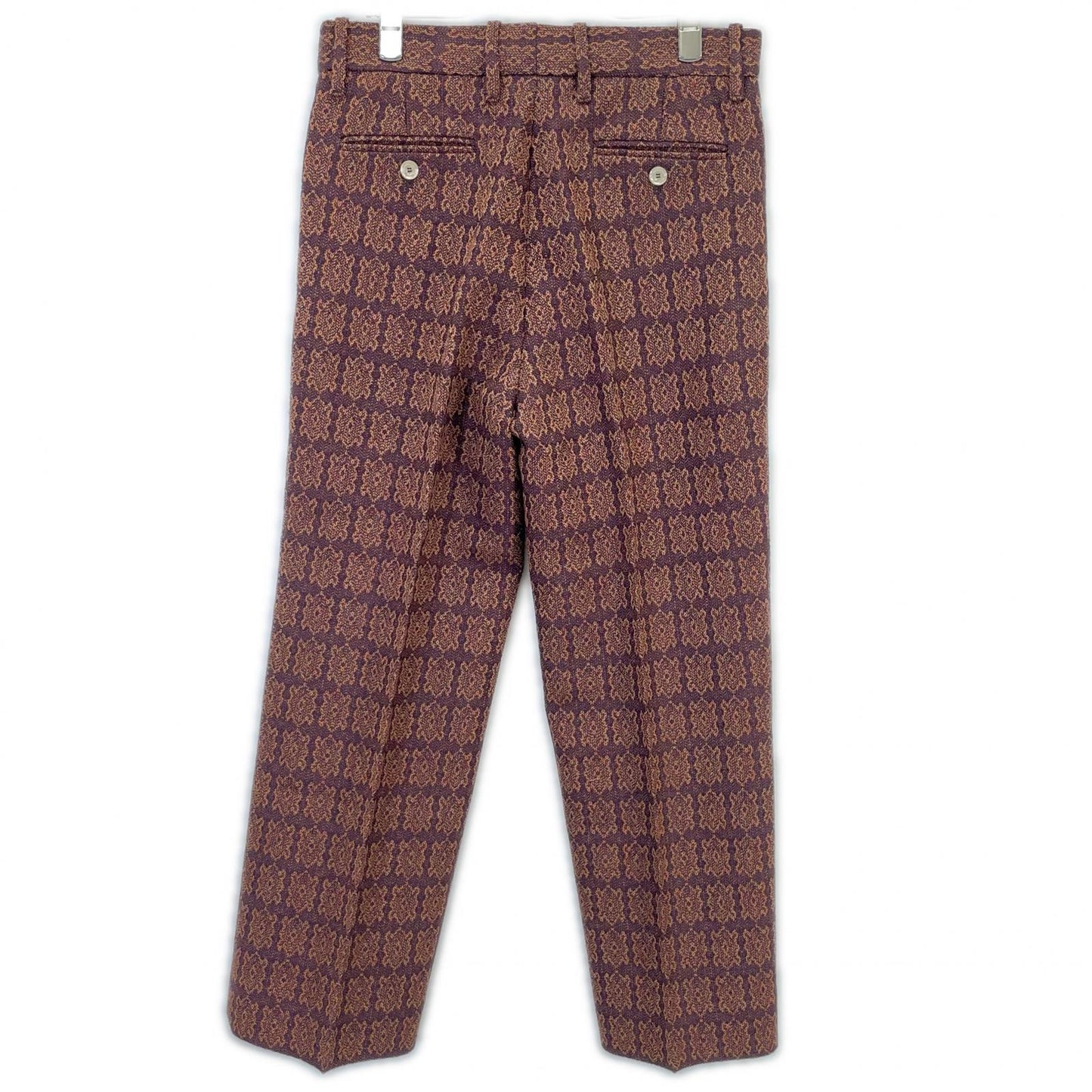 GUCCI グッチ 447256 レッド×パープル 総柄ジャガードパンツ ボトムス