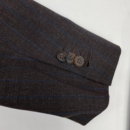 Belvest 贝尔维斯特 【Barneys New York特别定制】深棕色羊毛条纹SUPER 140S三扣西服套装 西服套装