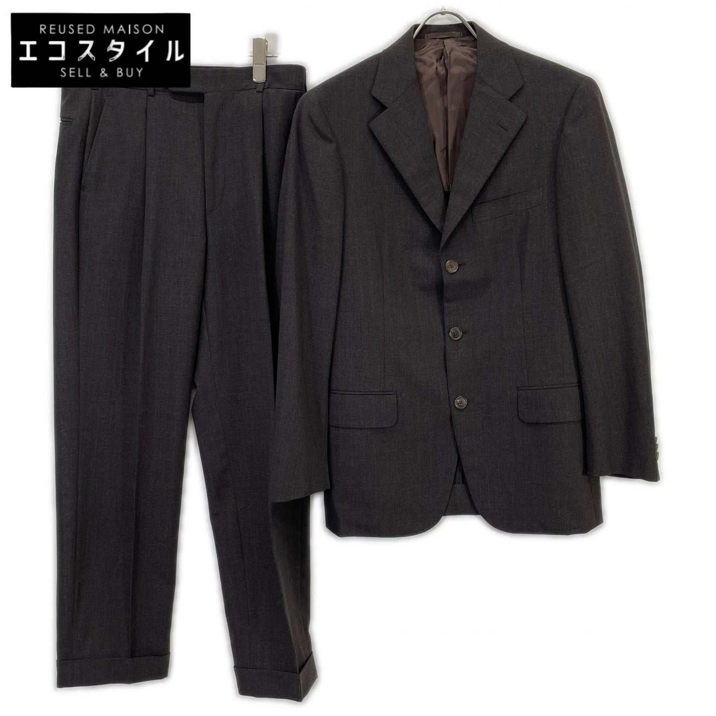 Belvest 贝尔维斯特 【Barneys New York特别定制】深棕色羊毛条纹SUPER 140S三扣西服套装 西服套装