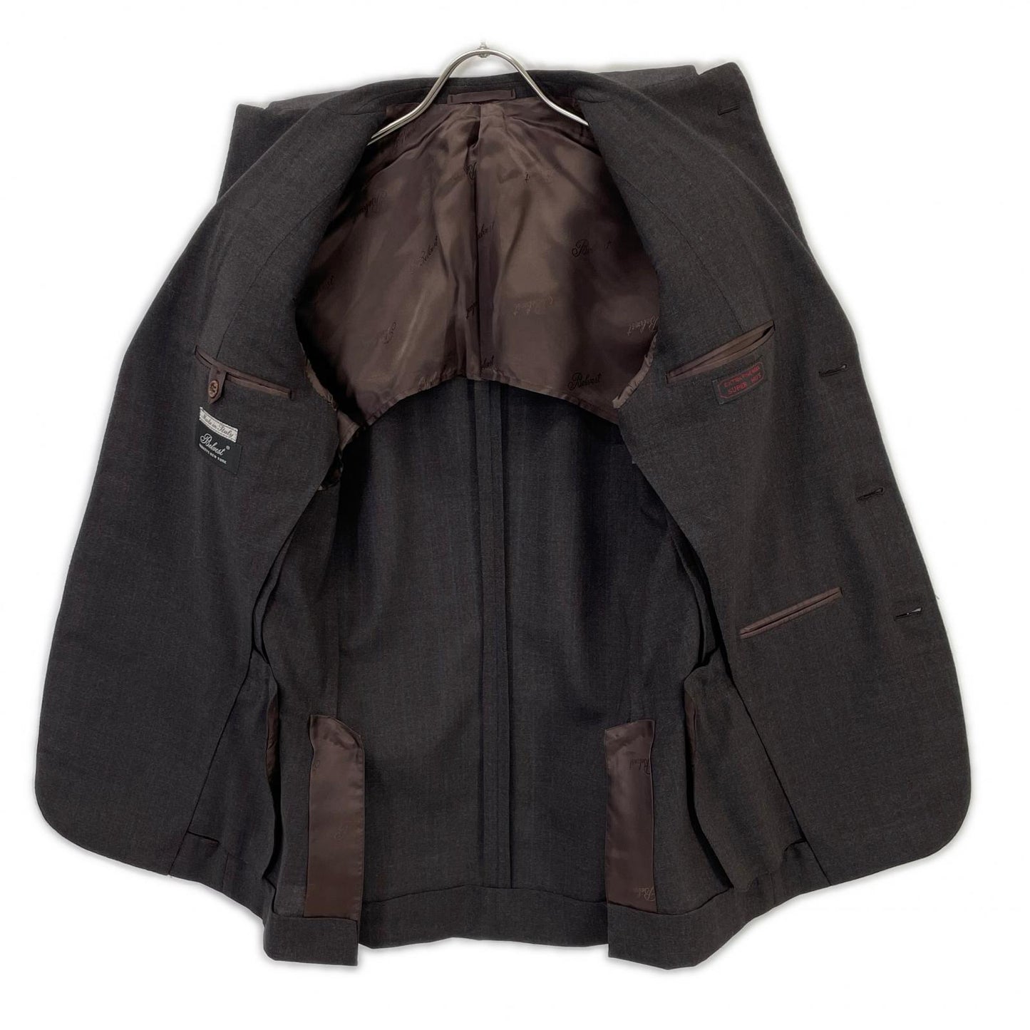 Belvest 贝尔维斯特 【Barneys New York特别定制】深棕色羊毛条纹SUPER 140S三扣西服套装 西服套装