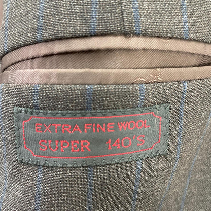 Belvest 贝尔维斯特 【Barneys New York特别定制】深棕色羊毛条纹SUPER 140S三扣西服套装 西服套装