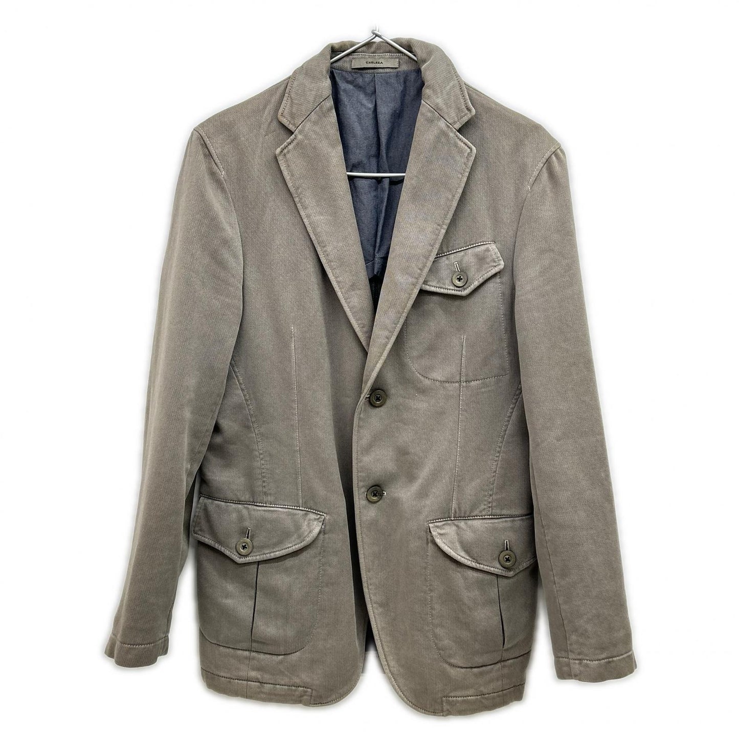 GRAY ITALIAN COTTON CHELSEA 2B SAFARI JACKET 44 MEN