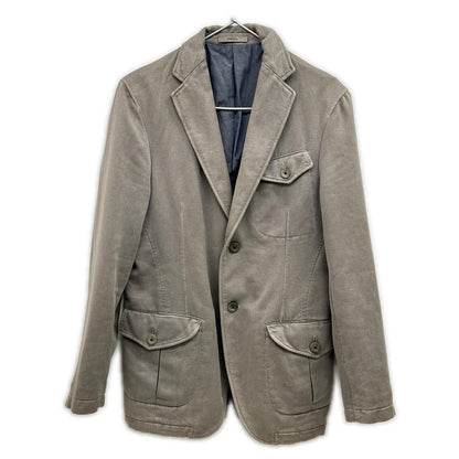 GRAY ITALIAN COTTON CHELSEA 2B SAFARI JACKET 44 MEN