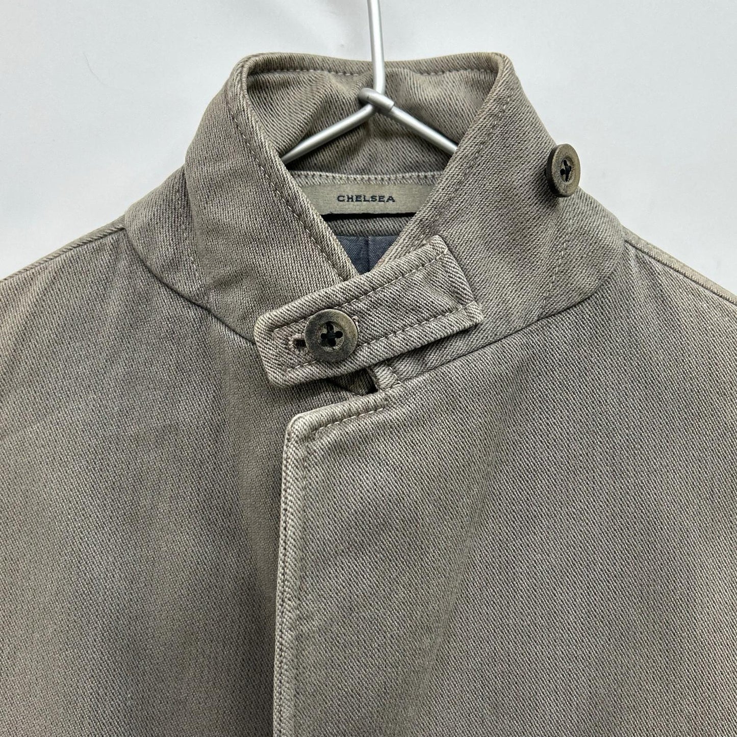 GRAY ITALIAN COTTON CHELSEA 2B SAFARI JACKET 44 MEN