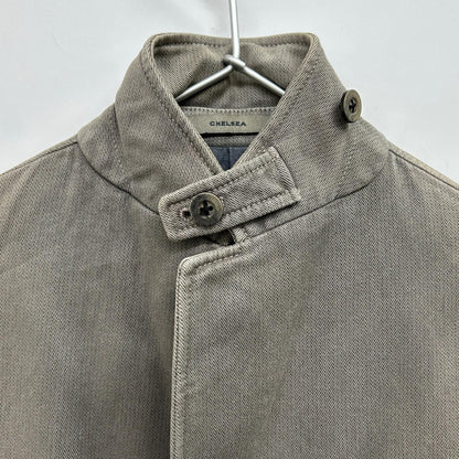 GRAY ITALIAN COTTON CHELSEA 2B SAFARI JACKET 44 MEN