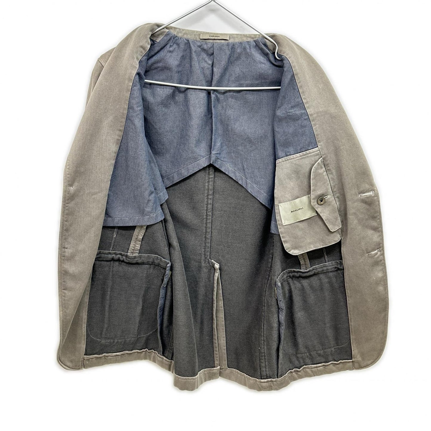 GRAY ITALIAN COTTON CHELSEA 2B SAFARI JACKET 44 MEN