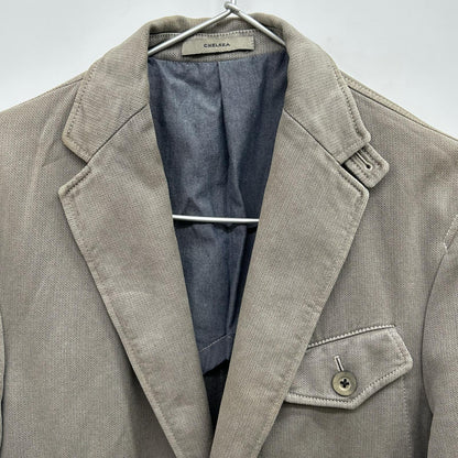 GRAY ITALIAN COTTON CHELSEA 2B SAFARI JACKET 44 MEN