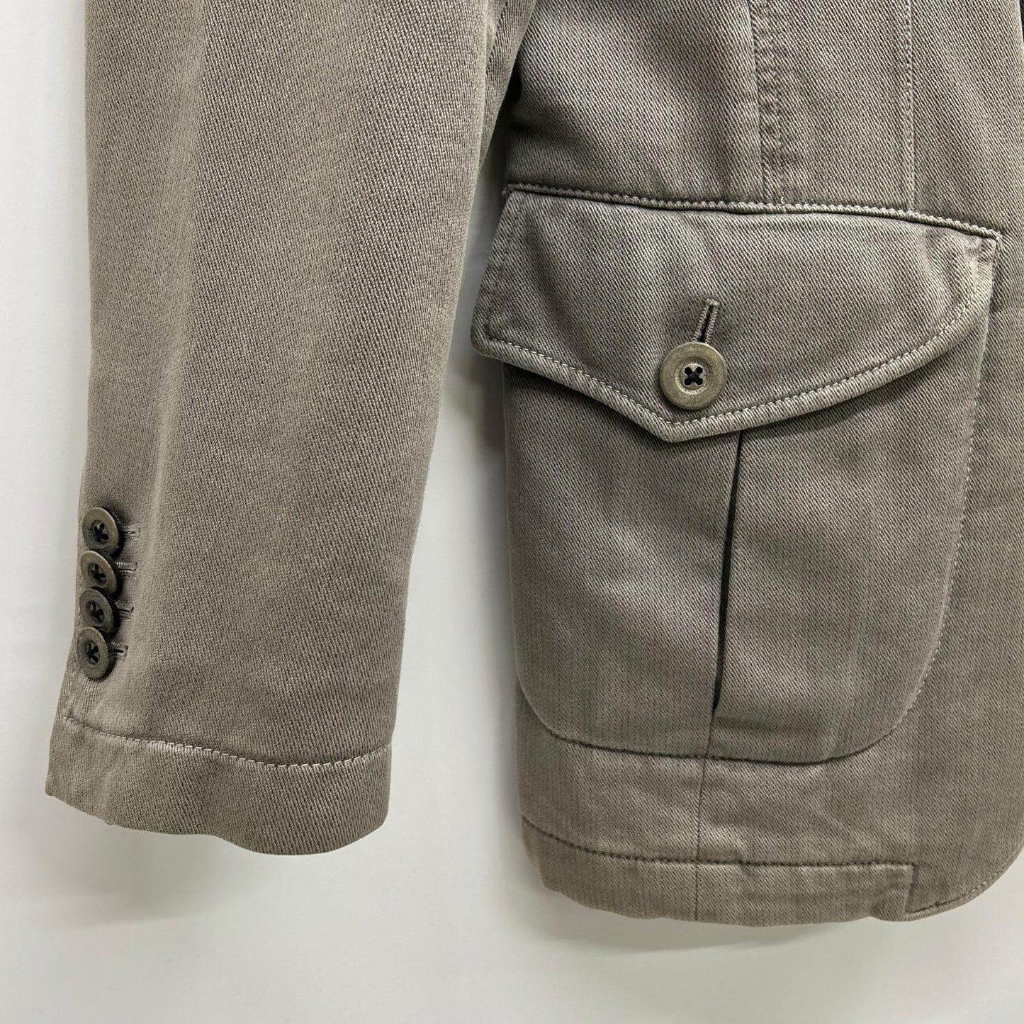 GRAY ITALIAN COTTON CHELSEA 2B SAFARI JACKET 44 MEN